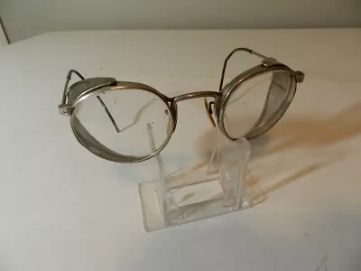 Vintage 1930's Motorcycle Glasses- Steampunk Safety Glasses- Side Shields • $75