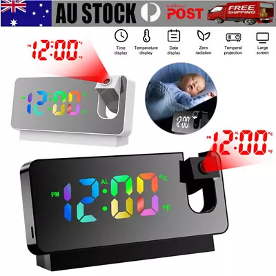 Smart Alarm Clock LED Digital Projection Temperature Time Projector LCD Display • $22.49