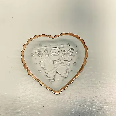 Mikasa Crystal Glass Candy Dish Heart Shaped Ruffled Edge Clear Gold Trim  6  • $9.95