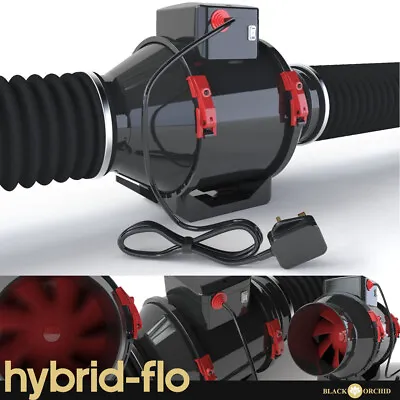 4  5  6  8  BLACK ORCHID Hybrid Flo In Line Horticultural Extractor Fan - Black • £21.49