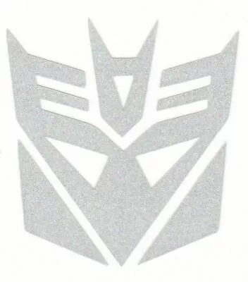 Highly Reflective Silver Transformer Decepticon Logo Fire Helmet Window Decal • $4.49