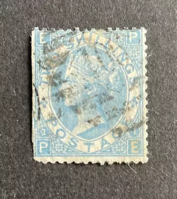GB QV 1867-80 Sg118 2s Dull Blue 'PE' Fine Used • £24.95