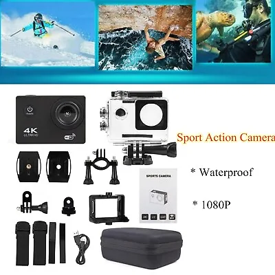 4K Action Camera 1080P Sport Video 30M Underwater WiFi Remote Waterproof SJ9000 • $27.98