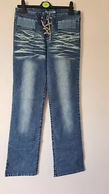 Vintage Lace Up Jeans  12 • £4.99