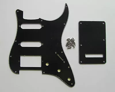 £12.84 • Buy Strat Pickguard,Back Plate And Screws HSS Black 3 Ply