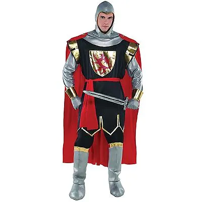 Deluxe Brave Crusader Knight Medieval Fancy Dress Men's Costume Adult Outfit • £27.99