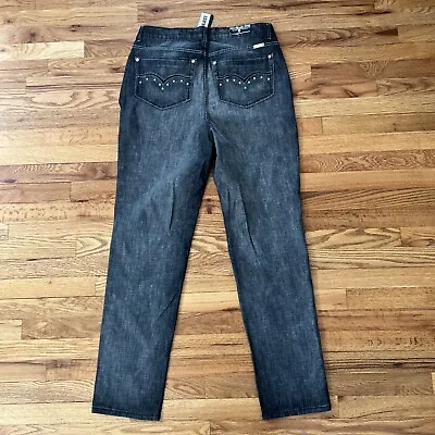$11.24 • Buy NWT. Embellished Jeans Bejeweled Pockets Sz 18 Black Gray Vault Denim Project