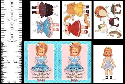 $15 • Buy 1:6 Scale Miniature Paper Doll Madame Alexander Wendy Ann Barbie/play Scale