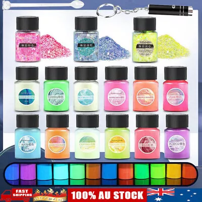 15Pcs Mica Pigment Glow In The Dark Pearl Powder Luminous Art Craft Epoxy Resin • $32.99