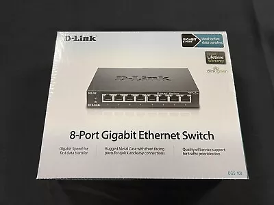 D-Link (DGS-108) 8-Ports Gigabit Ethernet Switch • $15