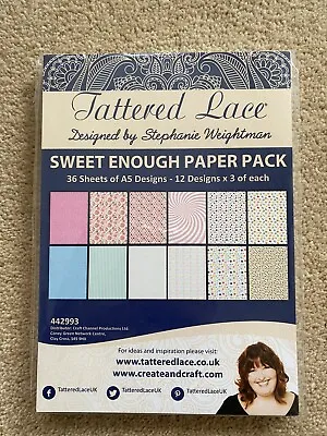 Tattered Lace Paper Pack A5 X 36 Sheets 12 Designs Sweet Enough Paper Pack • £4.95