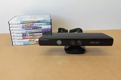 Xbox 360 Kinect Sensor Bar And 8 Complete Games Bundle 1414 TESTED FAST • $54.95