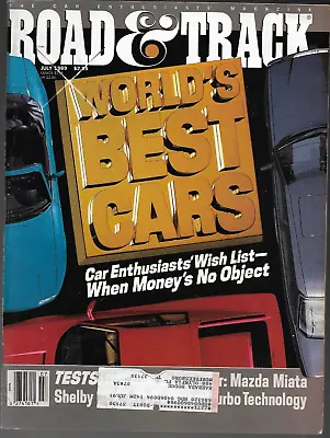 Road & Track Magazine July 1989- Shelby CSX Mazda MX-5 Miata • $4