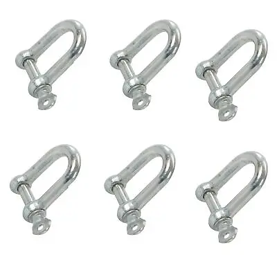 Dee Shackles 12mm D Link Shackles Galvanised Steel Zinc Plated M12 Pack Of 6 • £14.59