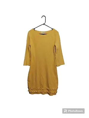 £36.39 • Buy Boden Ponte Knit Yellow Sz 6R Shift Dress Circle Hem 3/4 Sleeve Retro Coquette 