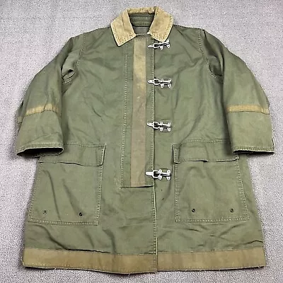 Vintage Military Firemans Coat Bunker Jacket Turnout Men's Medium Clasp Toggle • $129.96