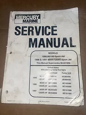 OEM 90-831996R1 Mercury Marine Service Repair Manual Sport Jet 90 95 120 1995-97 • $25