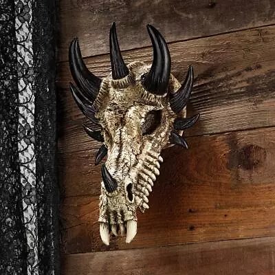 Myths And Legends Medieval Dragon Skull Fanged Wall Mounted Or Table Top Trophy • $62.02