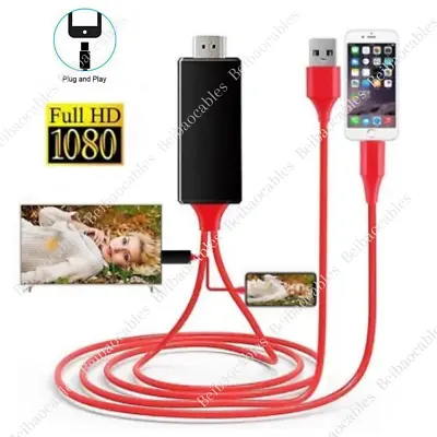 HDMI Mirroring AV Cable Phone To TV HDTV Adapter 1080P For IPhone 14 13 12 11 XR • $7.65