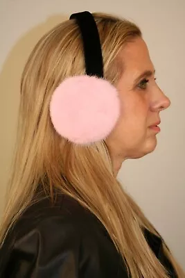 New Pink Mink Fur Ear Muffs Efurs4less • $29.99