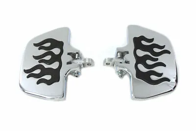 Passenger Mini Footboard Set With Flame Design For Harley Davidson By V-Twin • $32.88