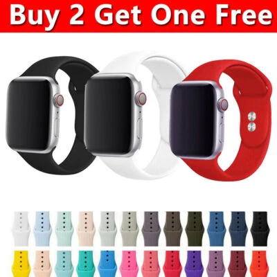$2.16 • Buy Watch Band Strap For Apple Watch 7 6 5 4 3 2 1 SE Series Sport 41/45mm Silicone