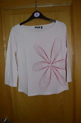 Ladies Mexx Pale Pink Floral 3/4 Sleeve Summer Top Size M Medium 10 - 12 • $3.78