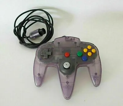 Like New Genuine Clear Atomic Purple Nintendo 64 N64 Controller 9/10 Joystick... • $43.92