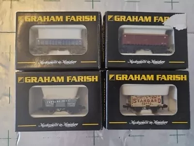 Rake Of 4 Graham Farish N Gauge Wagons 373157 373-875A 377-075K 373575... • £40