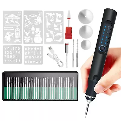Cordless Electric Engraving Pen + 33 Drill Bits Rechargeable Micro Polishing Pen • $24.69