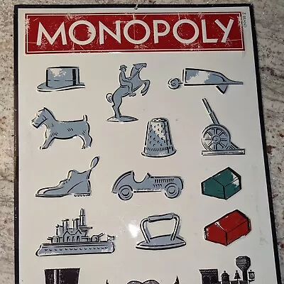 METAL SIGN Monopoly Board Game Tokens 16.5  Tall Battleship Cannon Man Cave Wall • $29.99