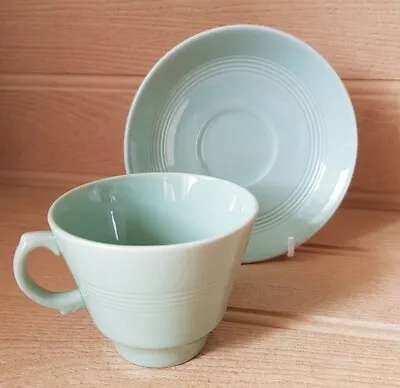 £4.99 • Buy Beryl - Woods Ware Green Cup And Saucer - 1940s - 50s Utility Ware