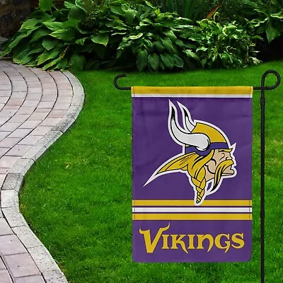 For Minnesota Vikings Football Fans 12x18  Garden Flag Double Sided Yard Banner • $11.97