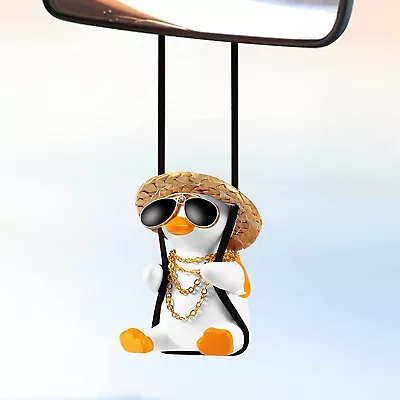 2pcs Duck Swing Mini Hanging Car Rear View Mirror Decoration Pendant Accessories • £7.95