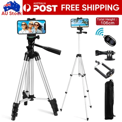 $13.85 • Buy Professional Camera Tripod Stand Mount Remote + Phone Holder For IPhone Samsung