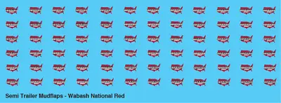 N Scale - Semi-Trailer Mud Flap Decals - Wabash National Red • $4