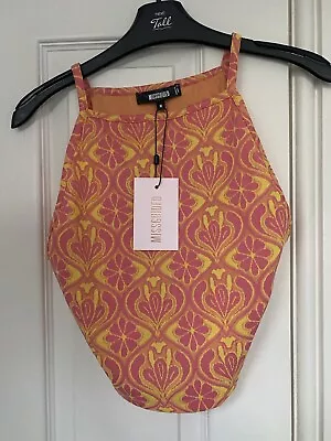 Missguided Strap Top Size Medium Yellow Pattern  • £4