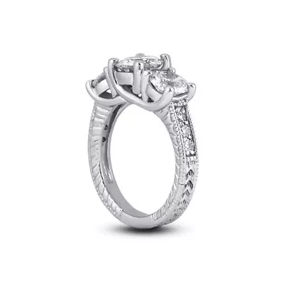 1.85 CT D-SI1 Round Natural Diamonds 14K Gold Vintage Style Engagement Ring • $4781.46