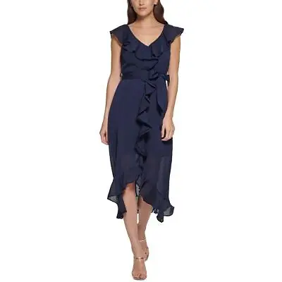 DKNY Womens Chiffon Ruffled Wedding Midi Dress BHFO 4722 • $29.99