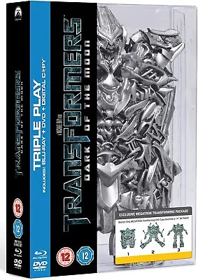 Transformers Dark Of The Moon Triple Play Blu-ray Dvd Transforming Megatron Toy  • £6.99