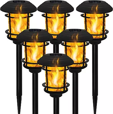 Dynaming 6 Pack Solar Flame Torch Lights Outdoor Flickering Flame Garden Light • $39.95