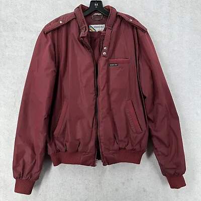 Members Only Jacket Coat Mens Sz 42L RARE Insulated Red Bomber Vintage 80s • $34.99