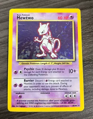 1999 Pokemon TCG Base Set Unlimited #10 Mewtwo Holographic WOTC NINTENDO NM-LP • $0.99