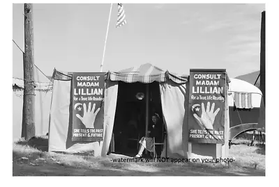 Vintage Carnival Fortune Teller PHOTO Creepy Circus Mystic Psychic 1941 Fair • $5.78