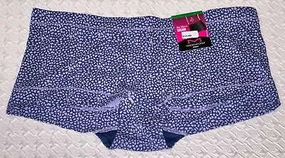 MAIDENFORM Dream Tailored Cotton Navy Lavender Boyshort Panty Women M 6 L 7 XL 8 • $10.47