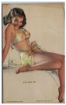 C1950's Mutoscope Pretty Follies Girl Sexy I'll Say So Exhibit Arcade Card • $14.98