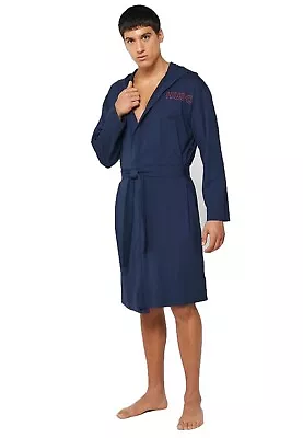 New Hugo Boss Mens Blue Stretch Designer Dressing Gown Kimono Jedi Robe Medium • £139