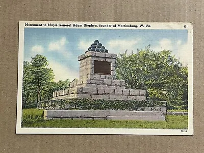 Postcard Martinsburg WV Monument To Major General Adam Stephen Founder Vintage • $4.99