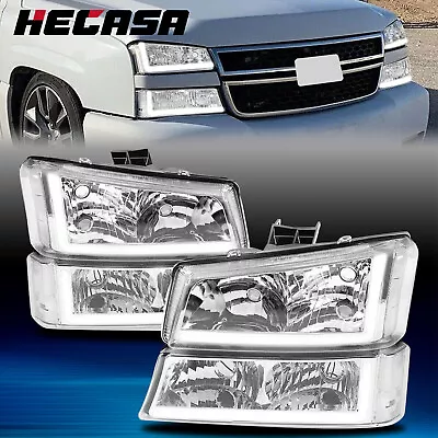 For 03-07 Chevy Silverado Avalanche Led Drl Headlight Bumper Lamps Chrome/clear • $83.60