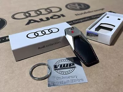 Audi S1 S2 S3 S4 S5 S6 S7 S8 Audi Sport Black Leather Keyring Key Fob OEM Gift • $53.06